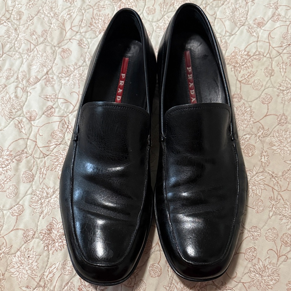 Prada Black Leather Men's Slip-Ons - Picture 3 of 8